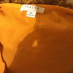 FAVLUX Vibrant Orange Crinkle Top
